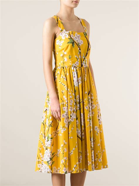 dolce and gabbana yellow floral dress